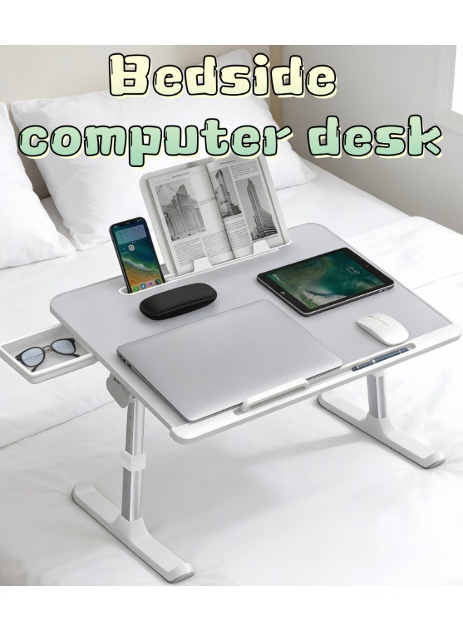 Laptop Tray, 60*40cm Table Lap For Bed, Multi-Purpose Premium Lap Desk, Height Angle Adjustable, With Drawer, Tablet Slot, For Eating, Working, Writing, Gaming, Drawing (XJC-002) - Image 1
